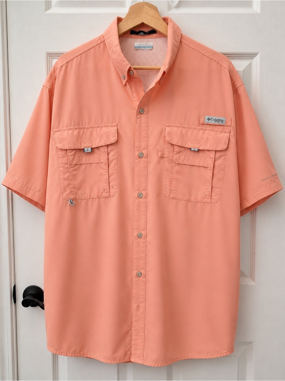 Columbia Short Sleeve Shirt - Peach Pink - Picture 2 of 3